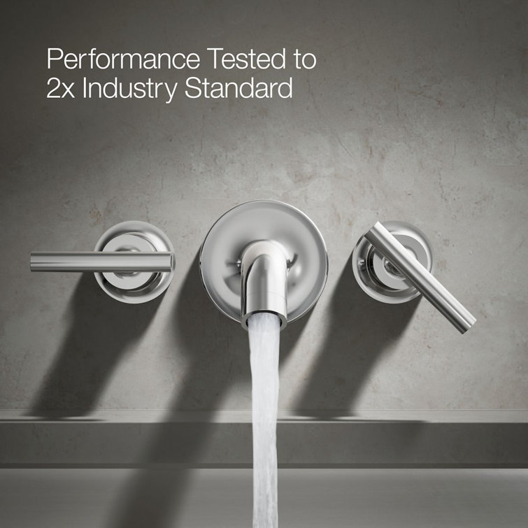 Purist Polished Chrome Double Lever Wall-Mounted Bath Trim