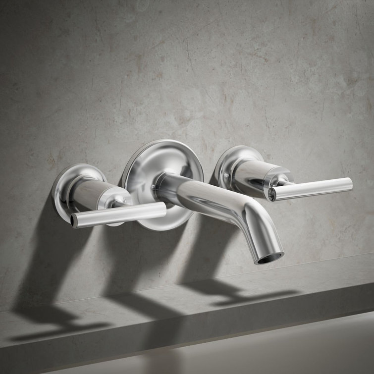 Purist Polished Chrome Double Lever Wall-Mounted Bath Trim