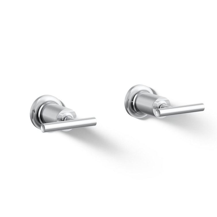 Purist Polished Chrome Double Lever Wall-Mounted Bath Trim