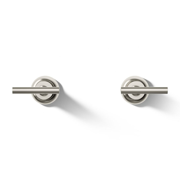 Elegant Polished Nickel Wall-Mounted Faucet Trim with Lever Handles