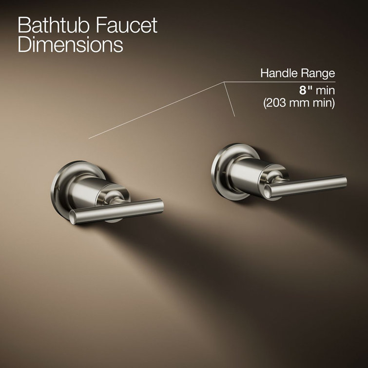 Elegant Polished Nickel Wall-Mounted Faucet Trim with Lever Handles