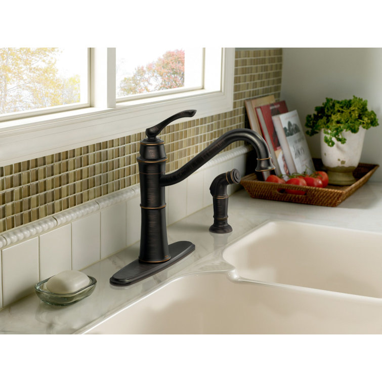 Stainless Steel High Arc Kitchen Faucet with Side Sprayer