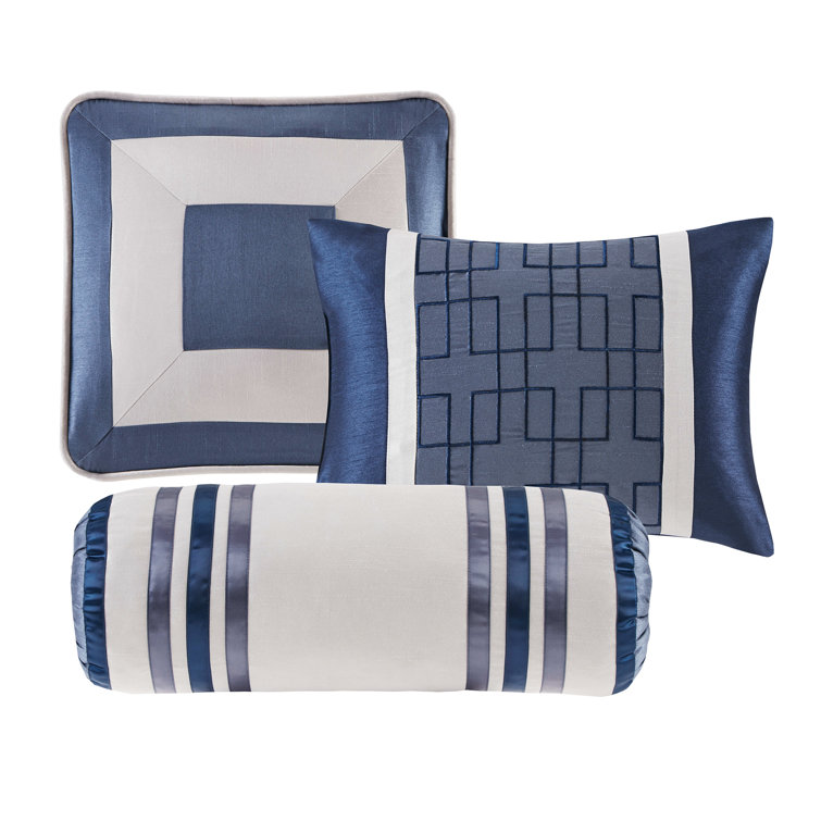 Navy Blue King 7-Piece Polyester Comforter Set