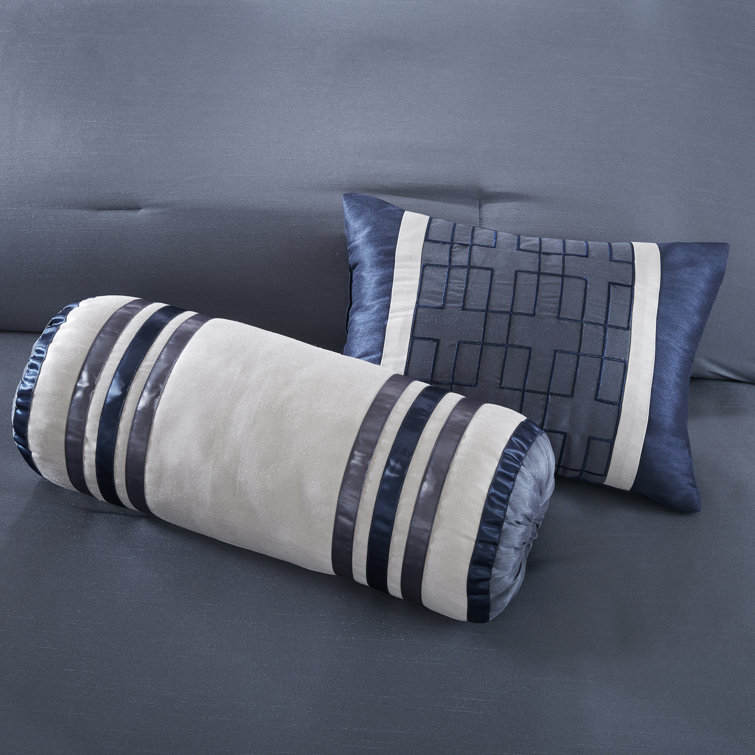 Navy Blue King 7-Piece Polyester Comforter Set