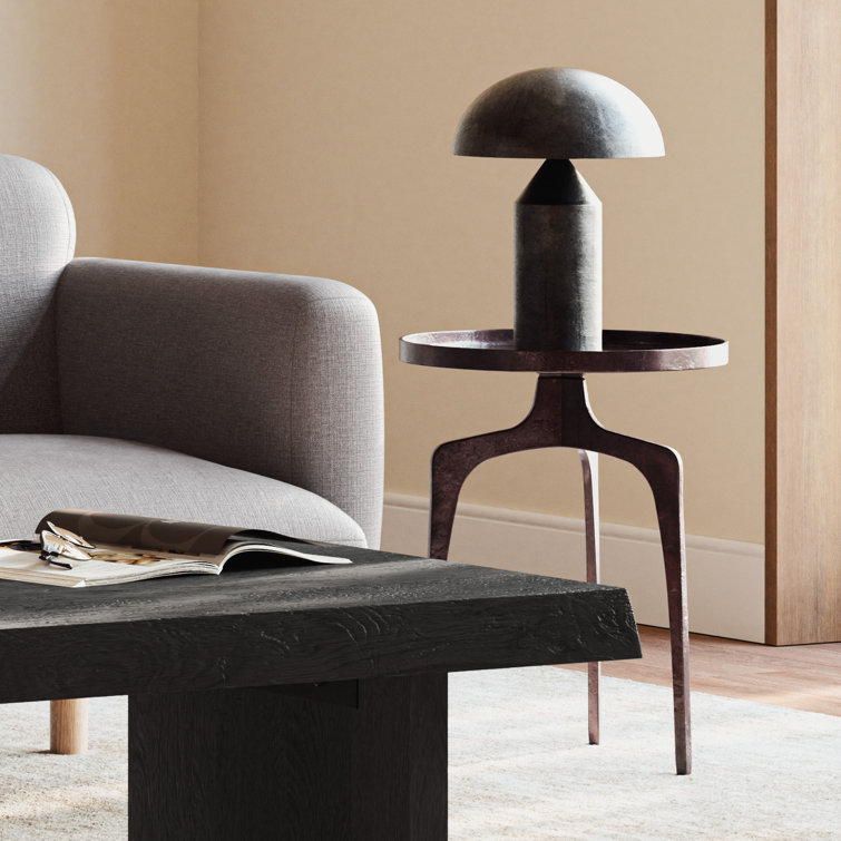 Raw Bronze Round Reclaimed Aluminum End Table