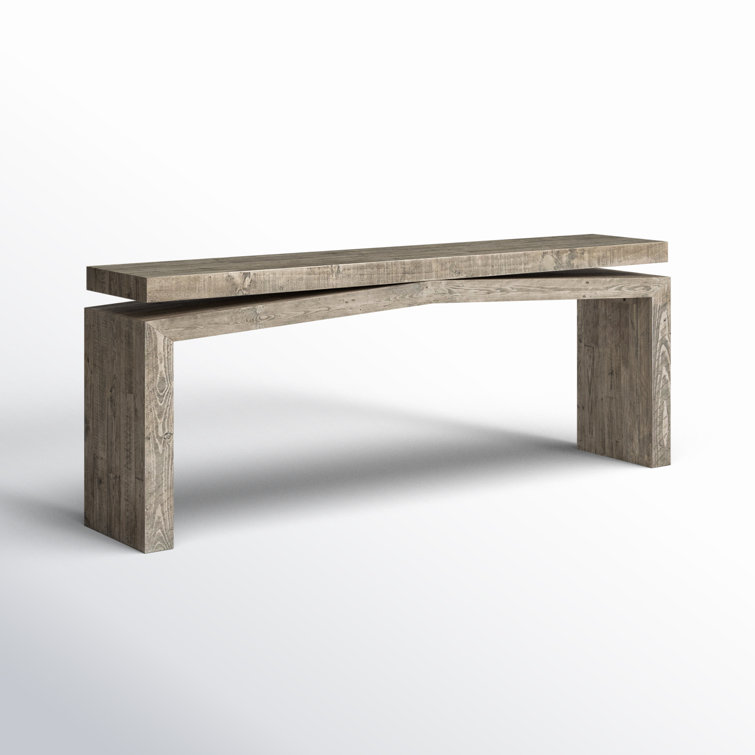 Weathered Wheat Reclaimed Pine Console Table with Storage