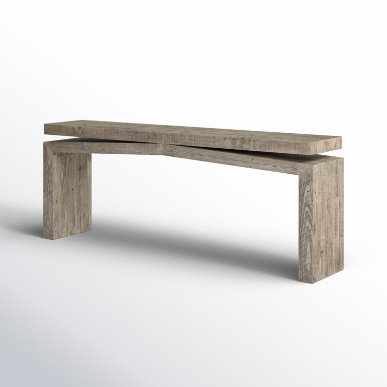 Weathered Wheat Reclaimed Pine Console Table with Storage