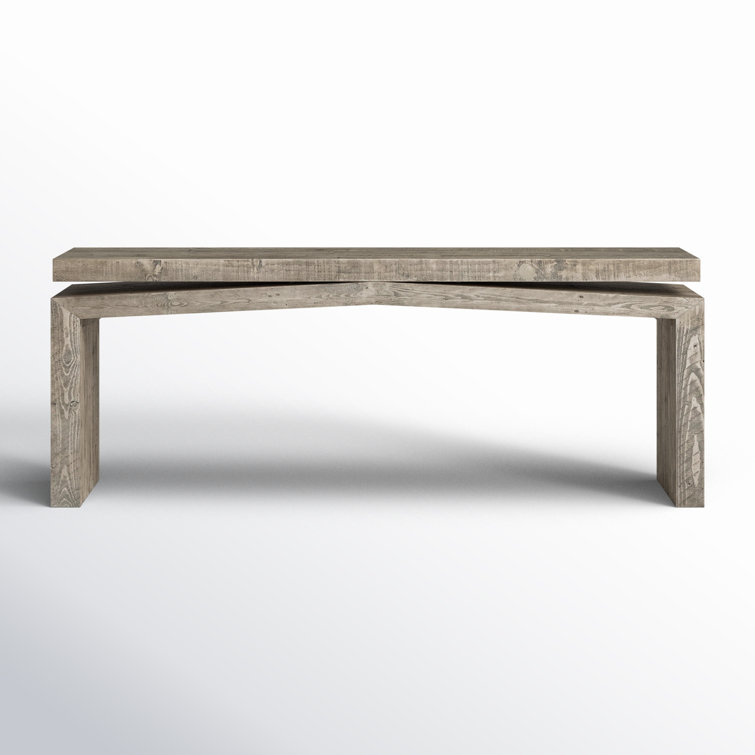 Weathered Wheat Reclaimed Pine Console Table with Storage