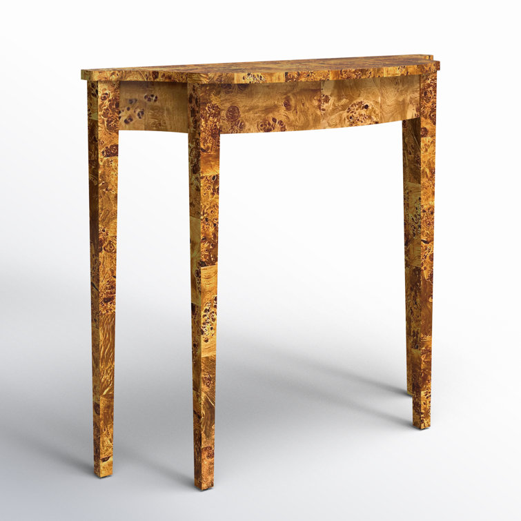 Chester 36" Honey Burl Wood Demilune Console Table