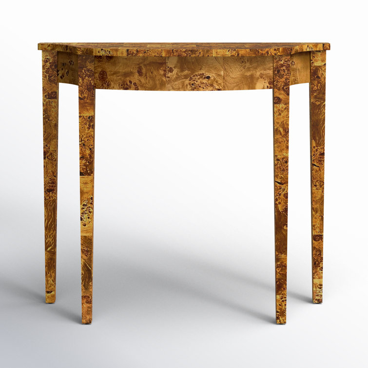 Chester 36" Honey Burl Wood Demilune Console Table