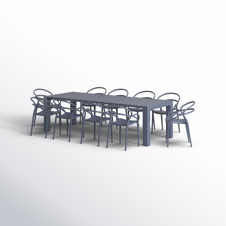 Mila Dark Gray Extendable 11-Piece Outdoor Dining Set