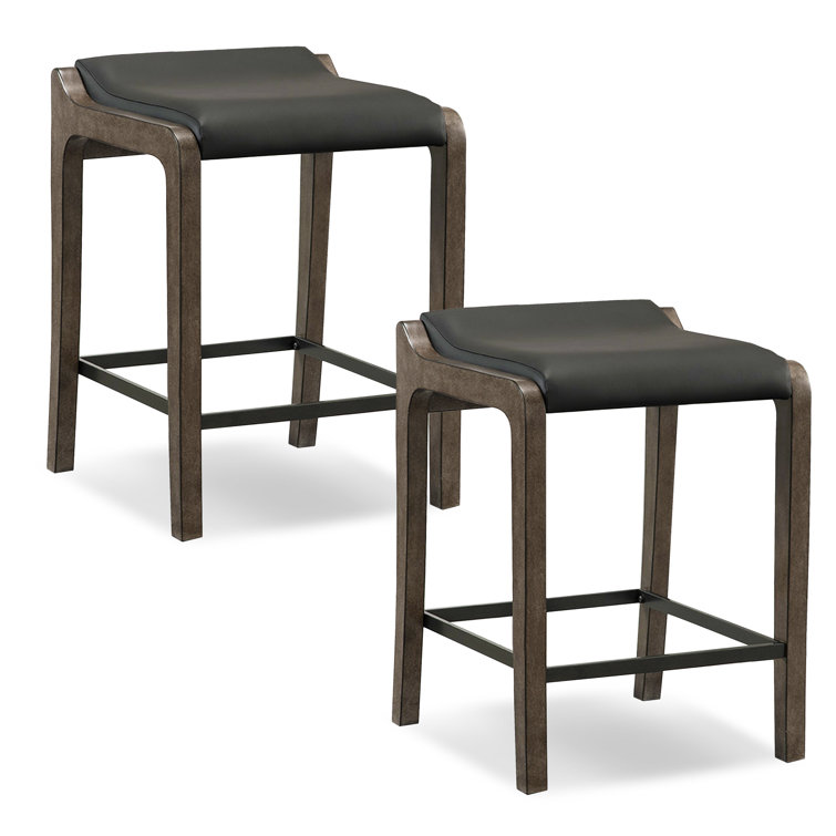 Graystone Fastback Counter Stool with Black Faux Leather