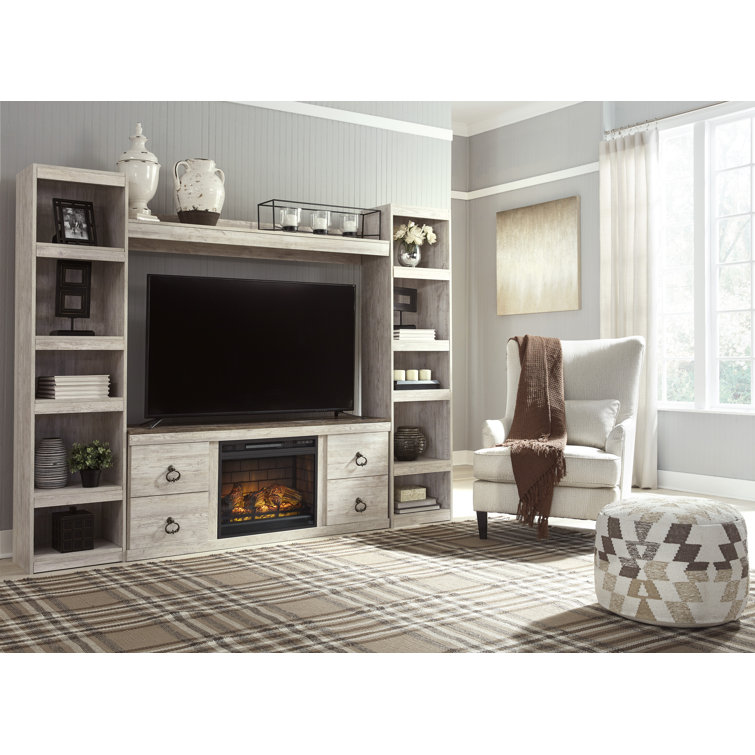 Adjustable White Wood Transitional Bookcase with Cubes