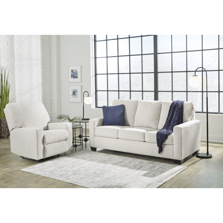 Snow White Full Memory Foam Fabric Sleeper Sofa