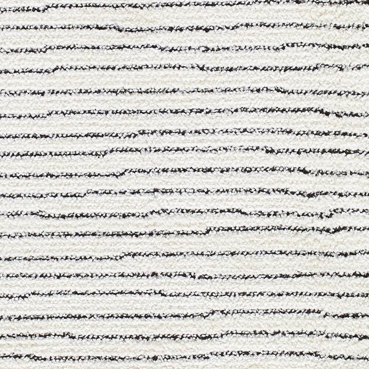 Ivory and Black Rectangular Synthetic Area Rug, 8' x 10'