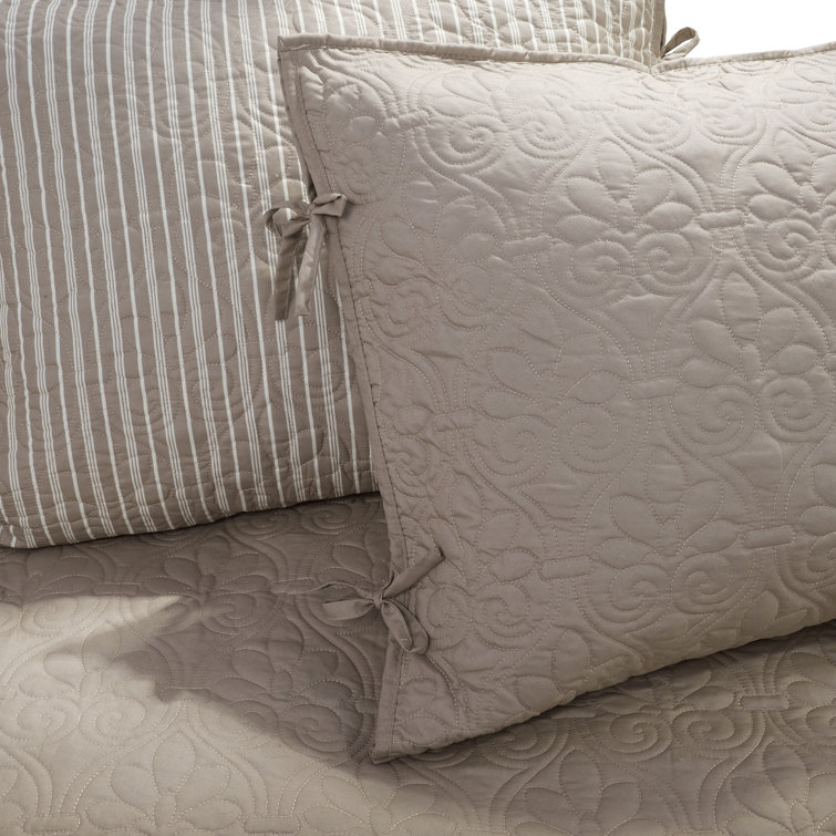Gray Cotton Twin Reversible Floral Daybed Set