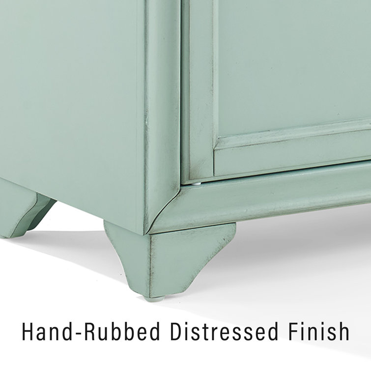Seafoam Blue Engineered Wood Sideboard Buffet Cabinet with Storage