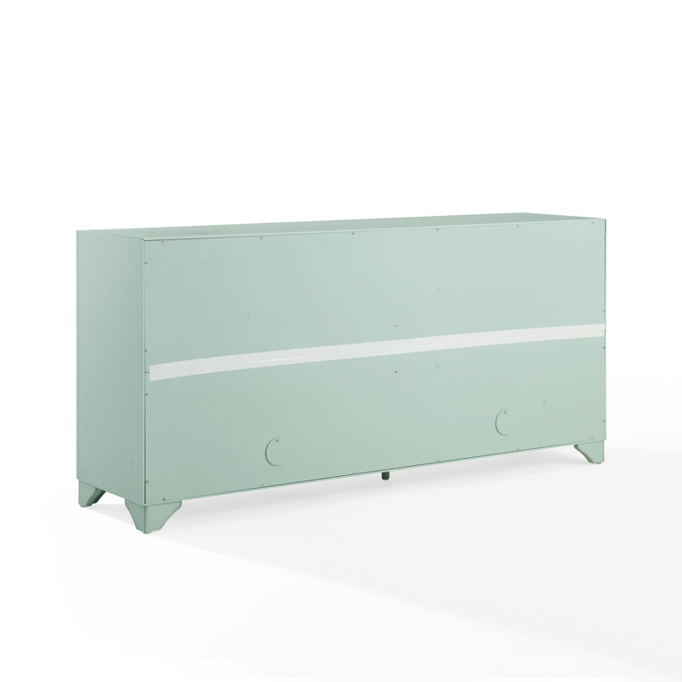 Seafoam Blue Engineered Wood Sideboard Buffet Cabinet with Storage