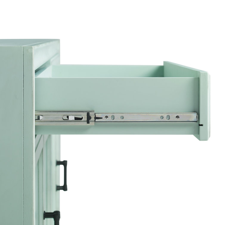 Seafoam Blue Engineered Wood Sideboard Buffet Cabinet with Storage