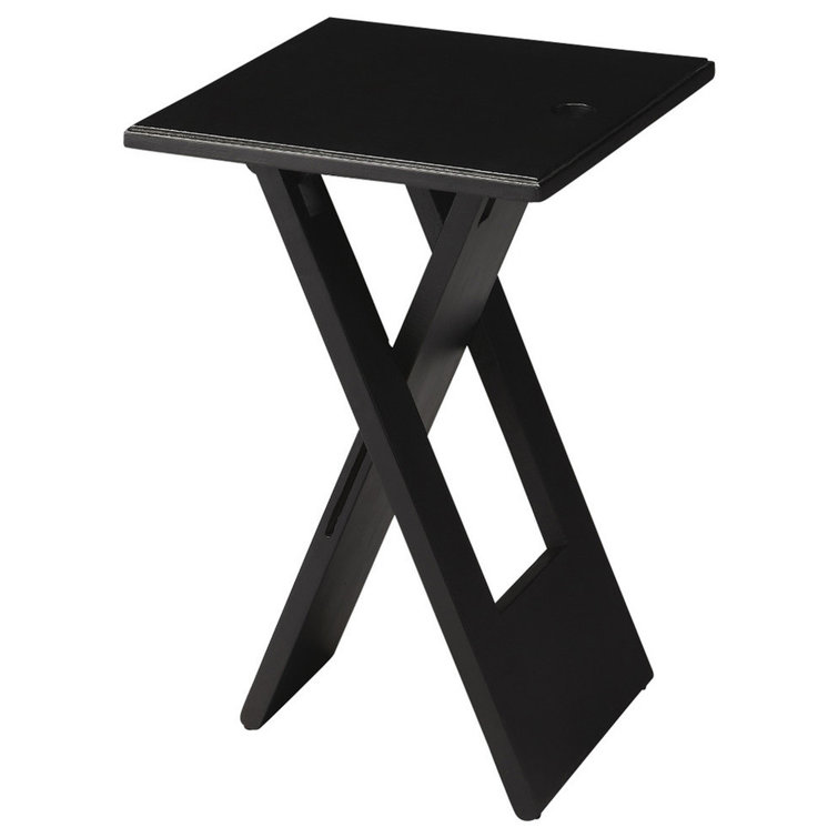 Black Mango Wood Folding Side Table