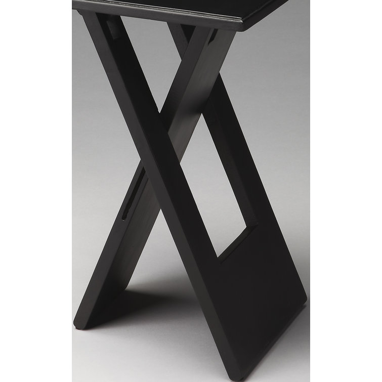 Black Mango Wood Folding Side Table