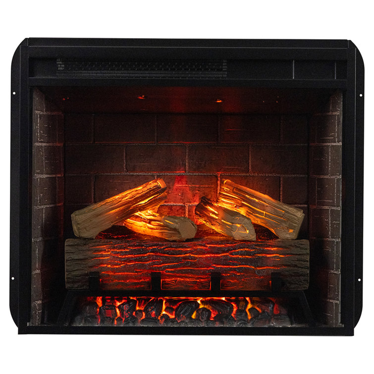 Modern Black Painted Electric Wall Mount Fireplace Insert