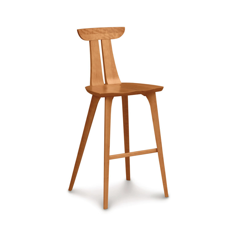 Estelle 30" Autumn Cherry Solid Wood Full-Back Counter Stool