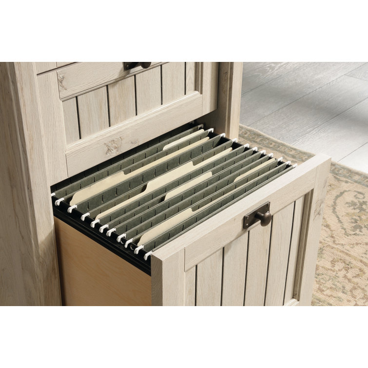 Chalked Chestnut Executive Desk with Filing Cabinet and Drawer