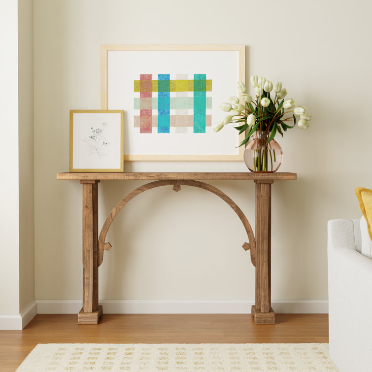 Cayce Transitional Lodge 54'' Sun Bleached Solid Wood Console Table