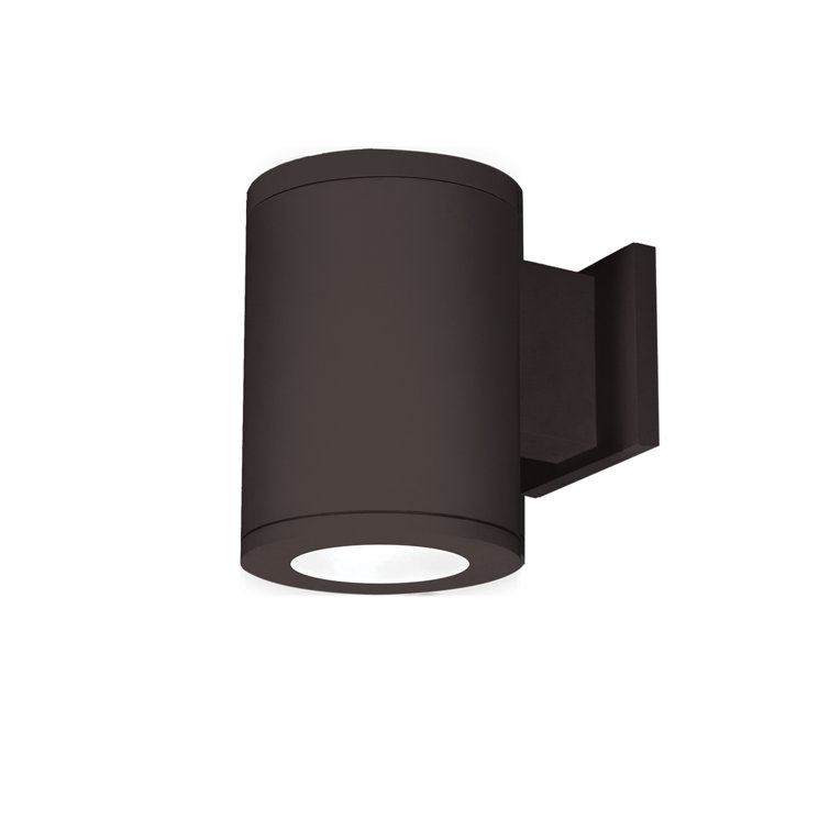 Sleek Minimalist Bronze Cylinder LED Outdoor Wall Sconce