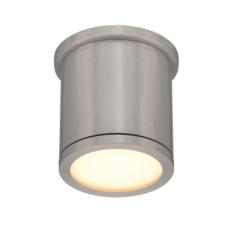 Brushed Aluminum 5" LED Indoor/Outdoor Drum Flush Mount