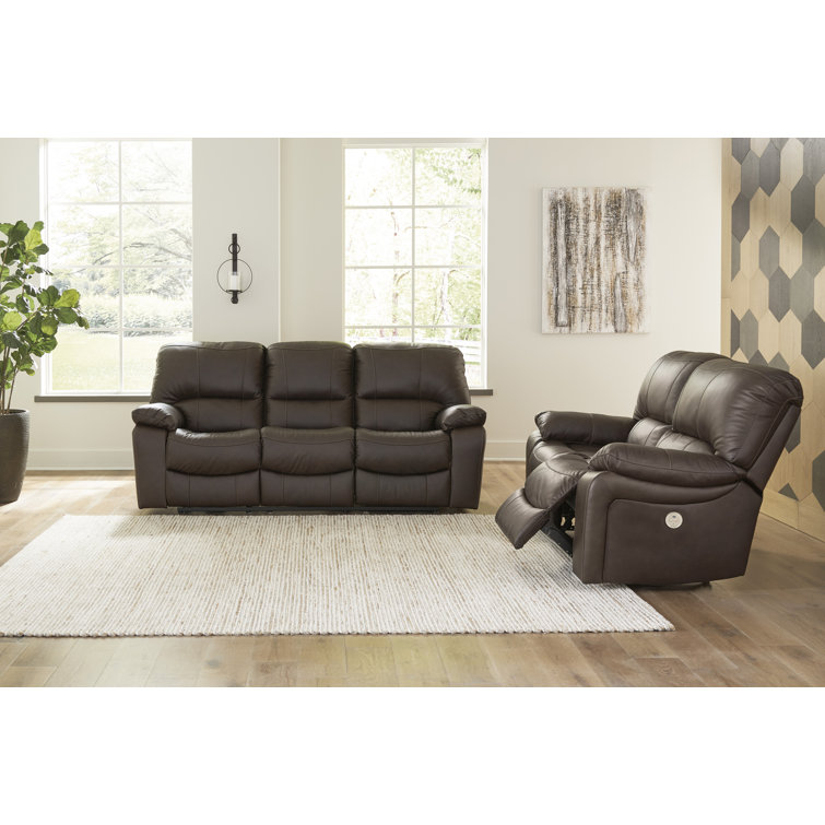 88" Dark Brown Faux Leather Power Reclining Sofa