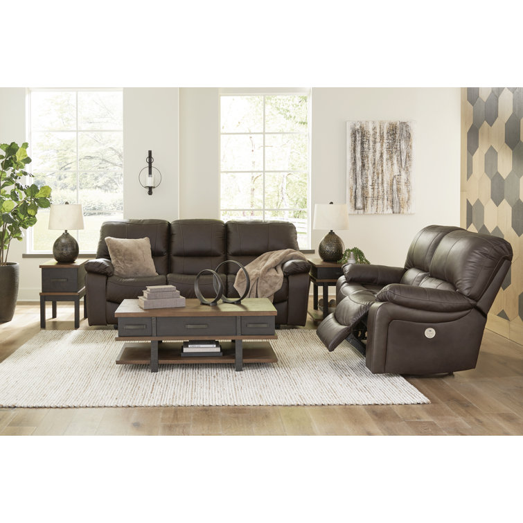 88" Dark Brown Faux Leather Power Reclining Sofa