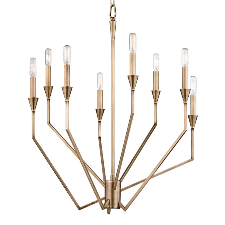 Archie Old Bronze 8-Light Geometric Candle Chandelier