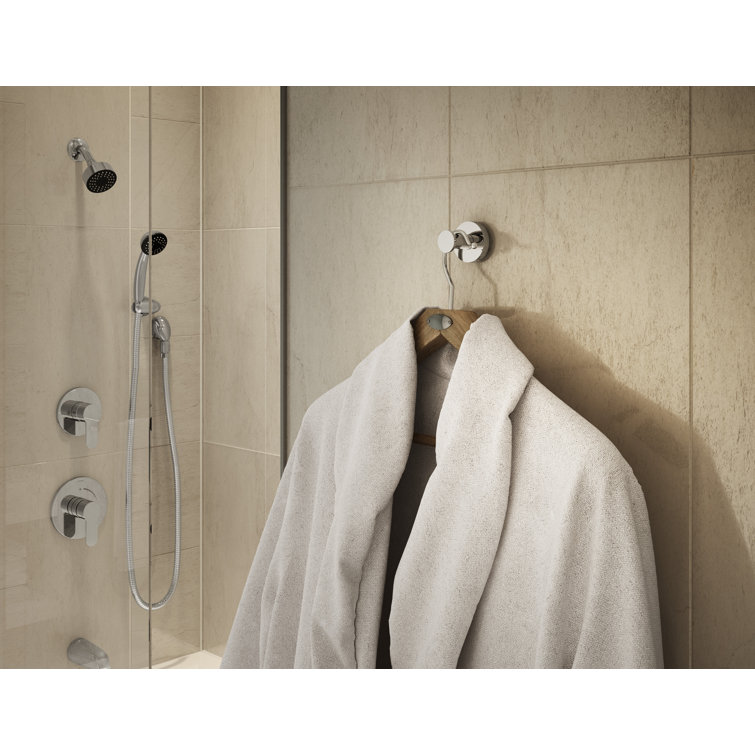 Polished Chrome Metal Wall-Mounted Robe Hook