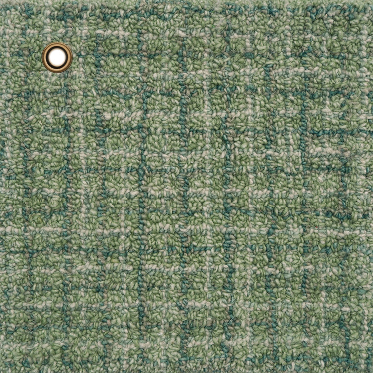 Forest Green Hand-Tufted Wool Rectangular Area Rug 2' x 3'
