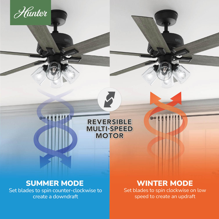 Matte Black and Gray Wood 52" Ceiling Fan with Lighting and Remote