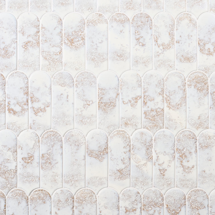 Reef White Glossy Ceramic Wall Tile 2.83 x 7.68 inches