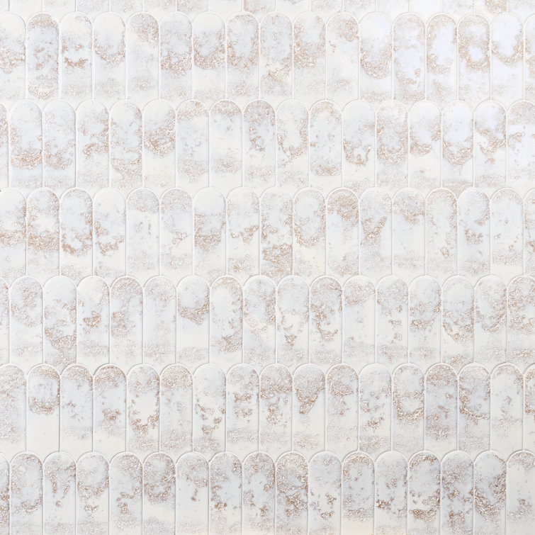 Reef White Glossy Ceramic Wall Tile 2.83 x 7.68 inches