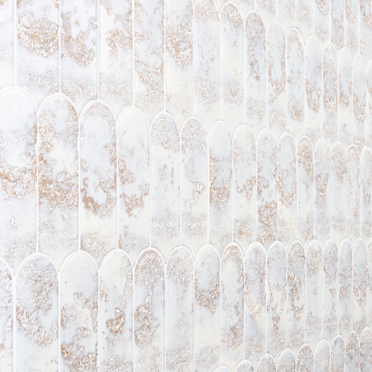 Reef White Glossy Ceramic Wall Tile 2.83 x 7.68 inches