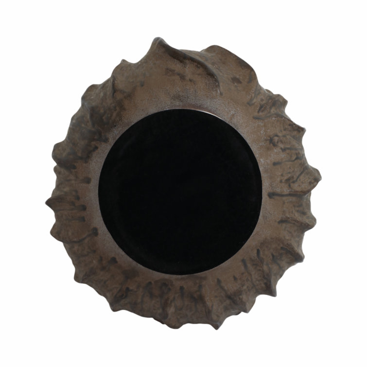 Handcrafted Dark Brown Stoneware Decorative Bowl