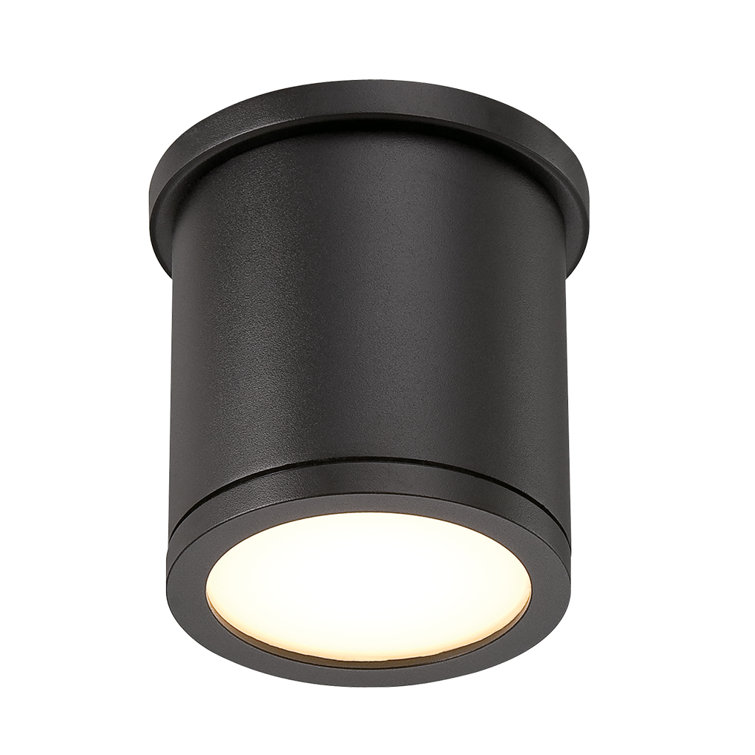 Sleek Black Aluminum LED Flush Mount Light for Indoor/Outdoor