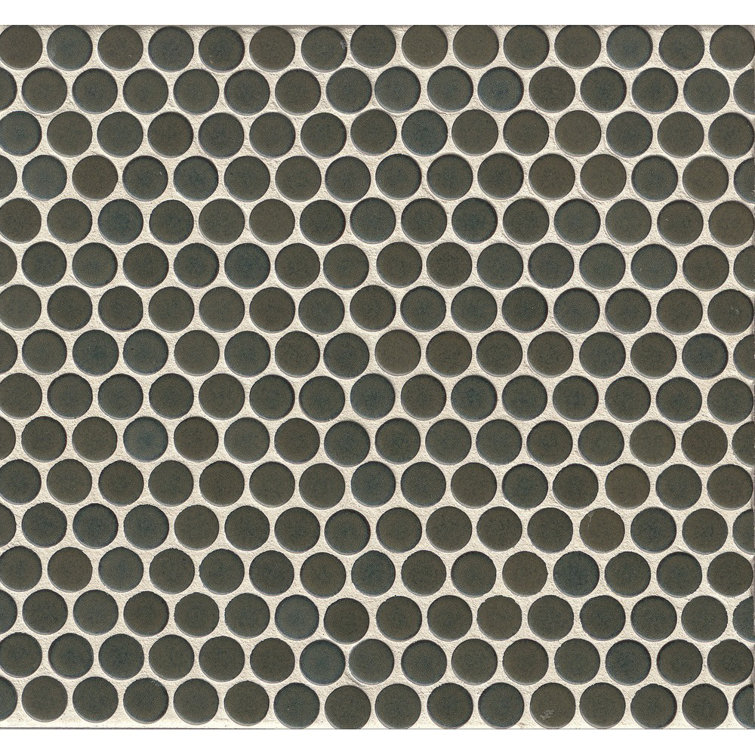 Iron Matte Penny Round Porcelain Mosaic Tile for Bathroom Shower