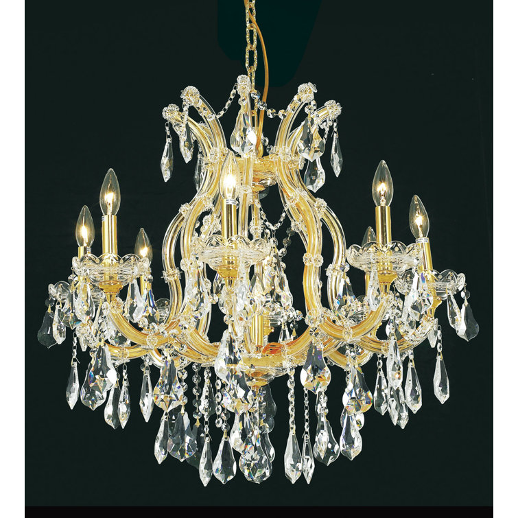 Gold Royal Cut Crystal 9-Light Chandelier