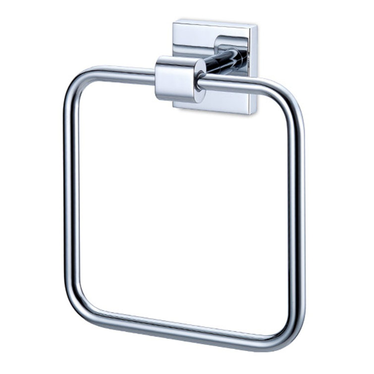 Elevate Chrome Wall Mounted Square Towel Ring