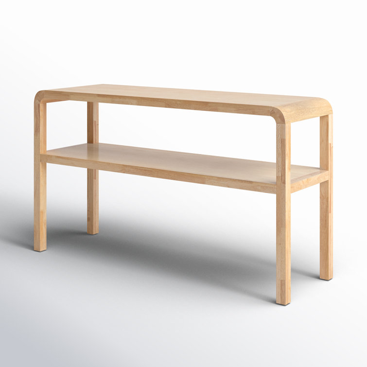 Omara Natural Solid Wood 53'' Modern 2-Tier Console Table