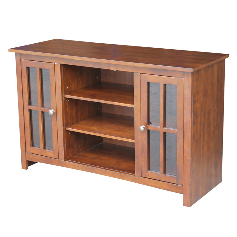 Espresso Solid Wood 48" Media Console with Cabinet