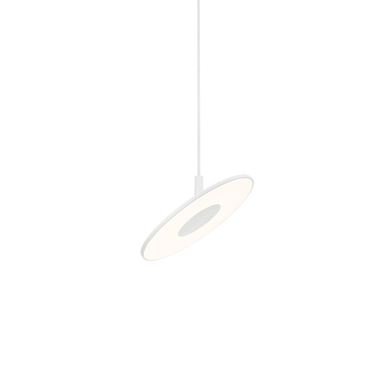 Circa Small White Geometric LED Pendant with USB Charging