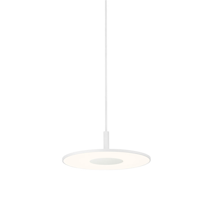 Circa Small White Geometric LED Pendant with USB Charging