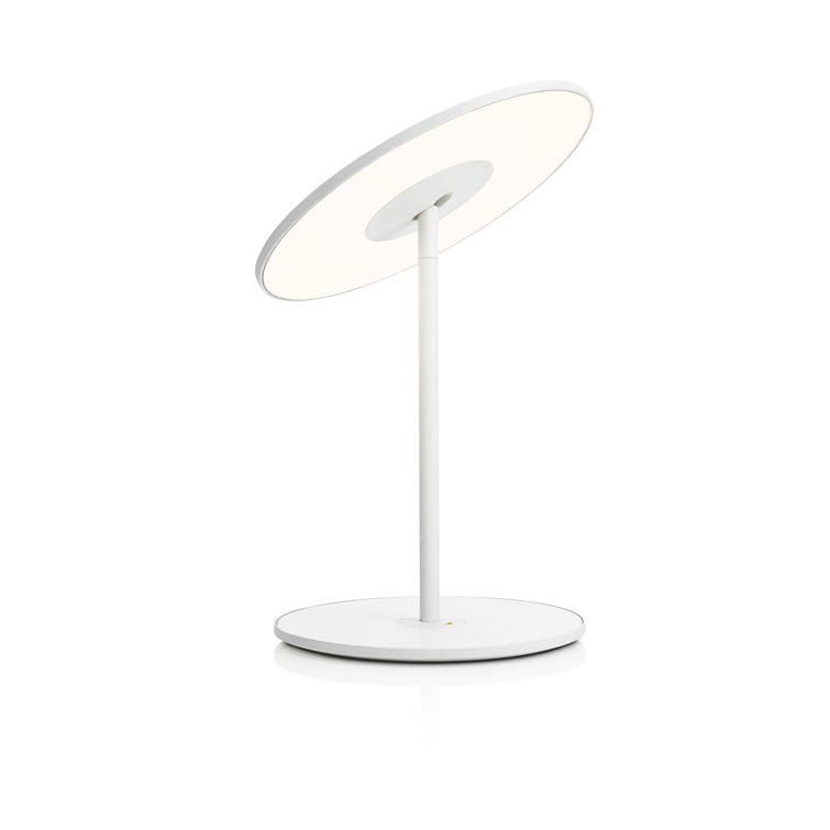 White Aluminum 12'' Modern Table Lamp with LED Light